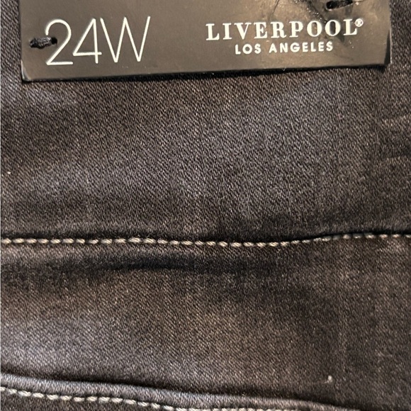 Liverpool Los Angeles Zora Denim Knit Pencil Skirt Dark Grey 24W - Picture 2 of 15